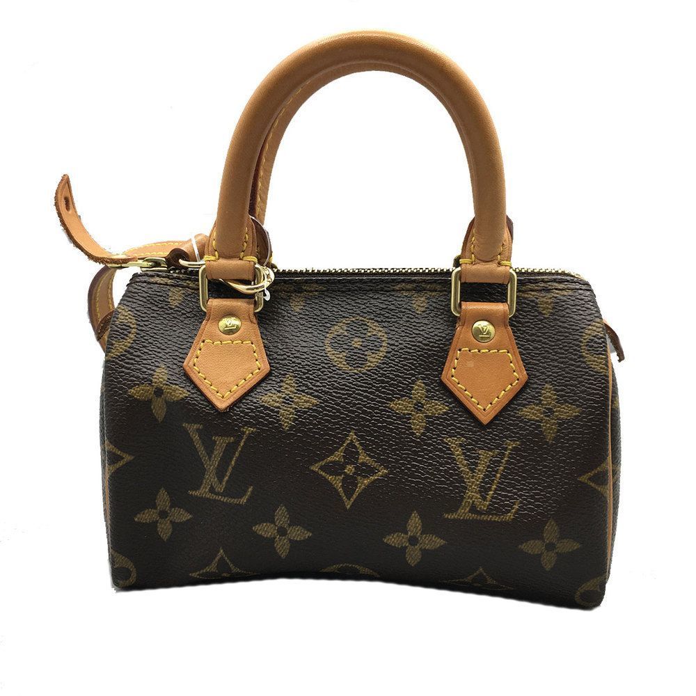 Louis Vuitton Mini Speedy Handbag PVC Coated Canvas Monogram Brown